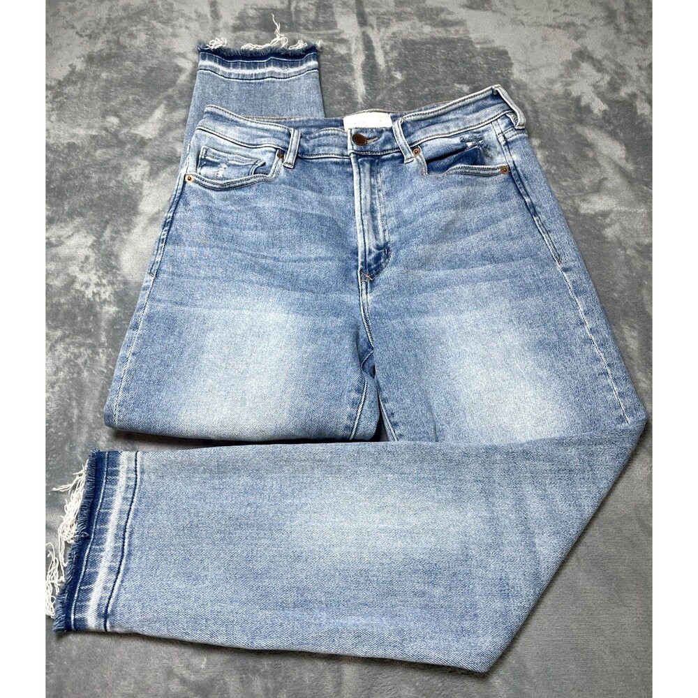 Dear John womens premium jeans distressed raw hem tapered sz 28 Y2K party